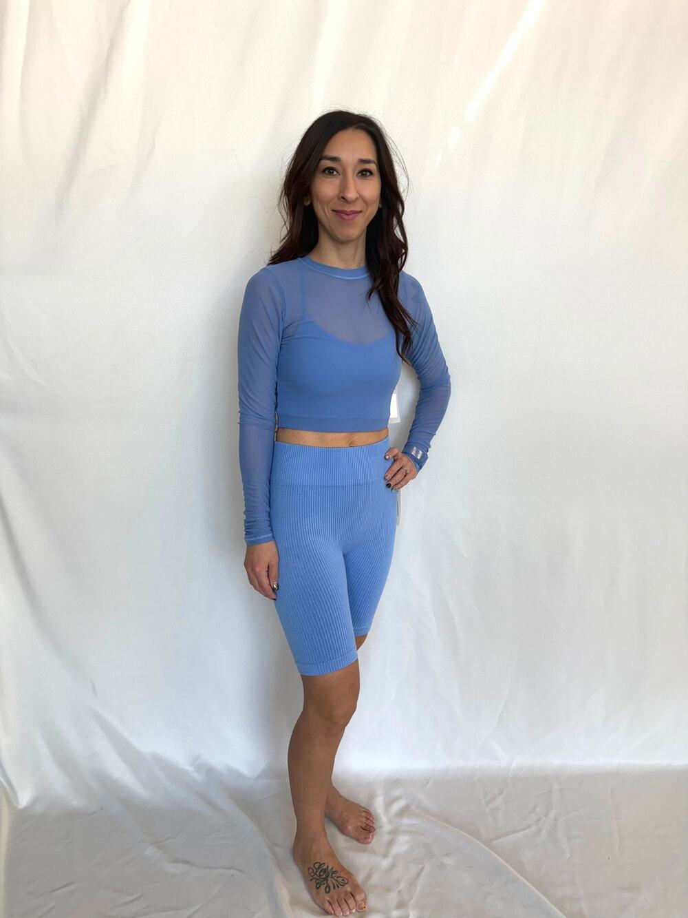 Ribbed Seamless High-Waist Biker Shorts
